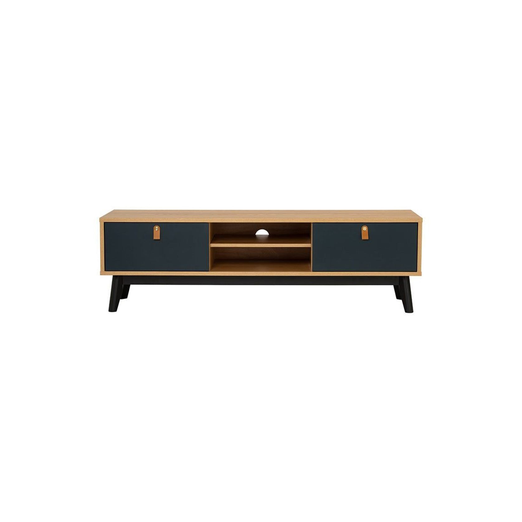CASTOR Entertainment TV Unit 150cm - Natural, Navy Blue & Black gallery detail image