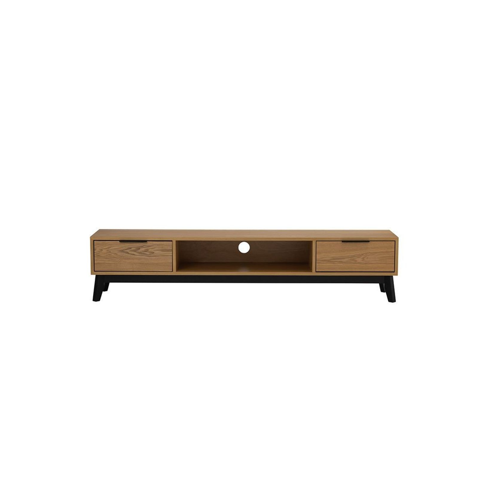 MALTON Entertainment TV Unit 180cm - Natural & Black gallery detail image