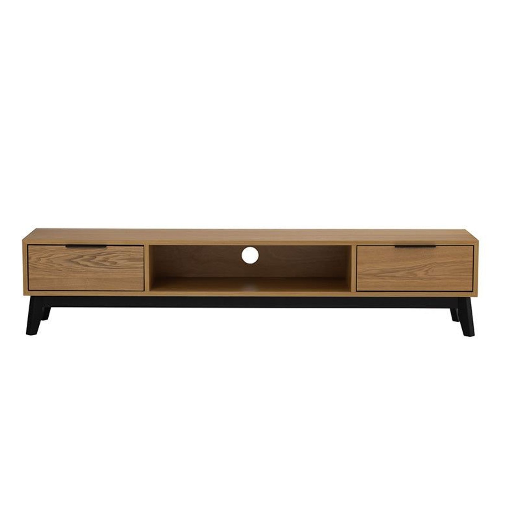 MALTON Entertainment TV Unit 180cm - Natural & Black gallery detail image