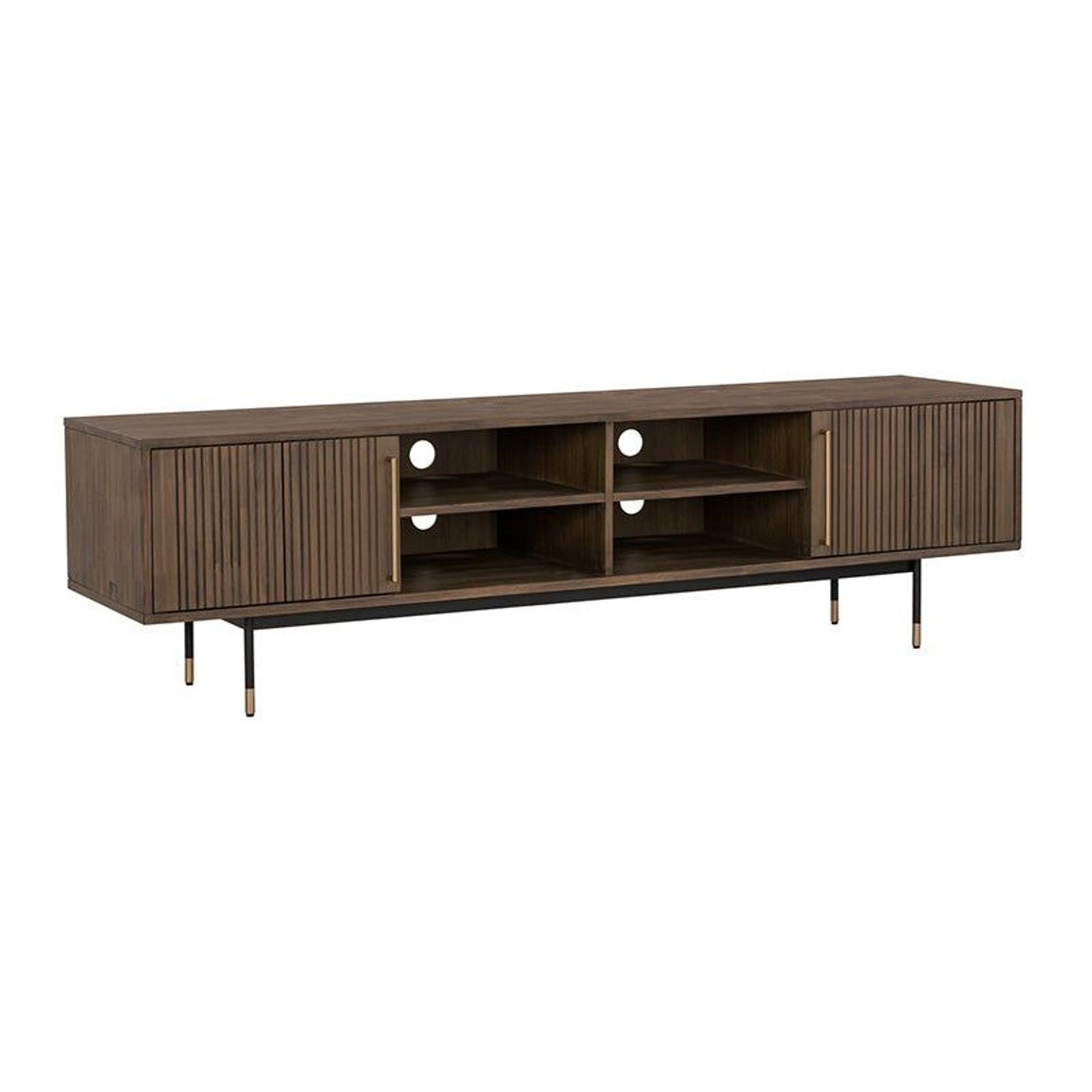 HAMILTON Entertainment TV Unit Solid Acacia Wood 200cm - Toffee Colour gallery detail image