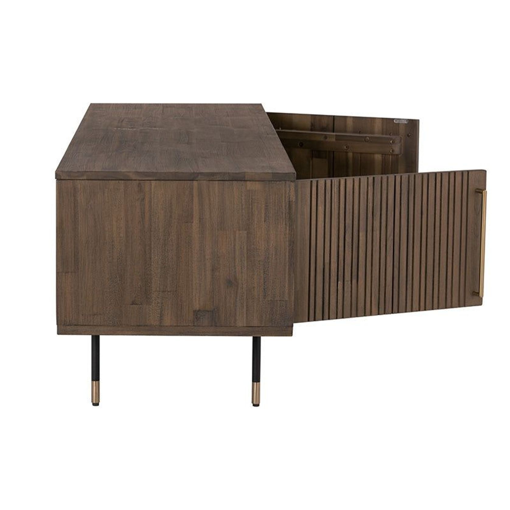 HAMILTON Entertainment TV Unit Solid Acacia Wood 200cm - Toffee Colour gallery detail image