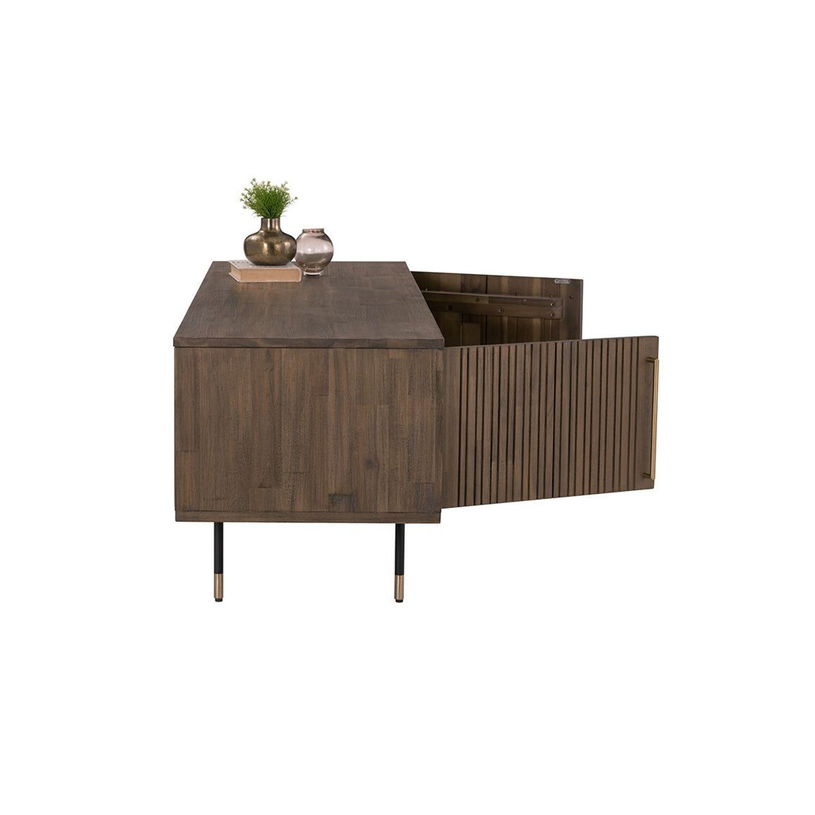 HAMILTON Entertainment TV Unit Solid Acacia Wood 200cm - Toffee Colour gallery detail image