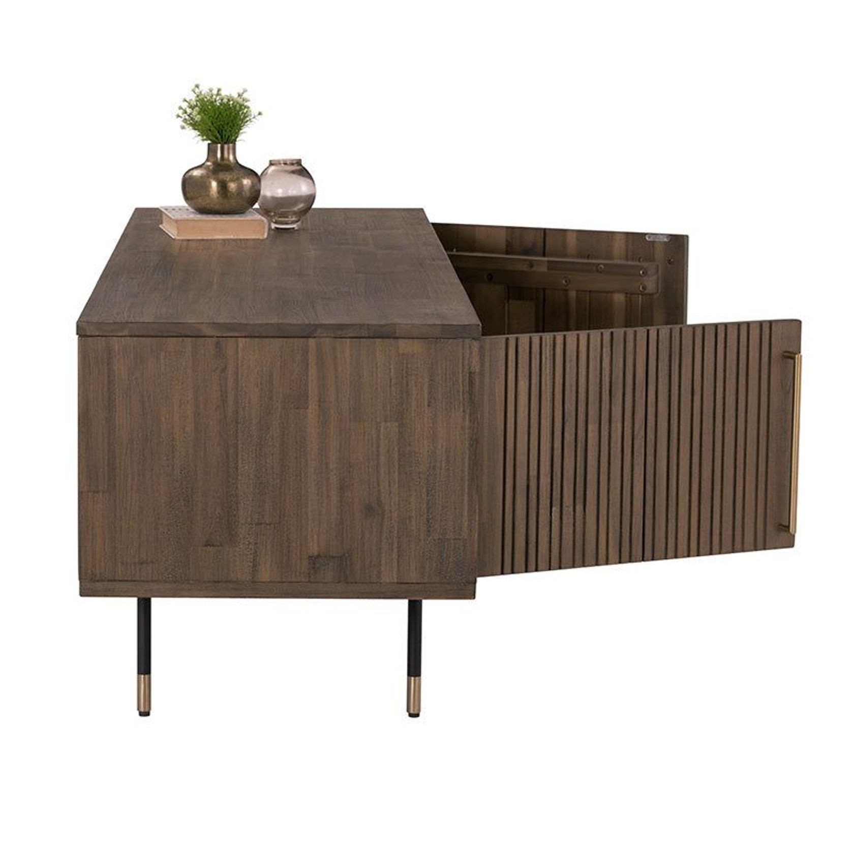 HAMILTON Entertainment TV Unit Solid Acacia Wood 200cm - Toffee Colour gallery detail image
