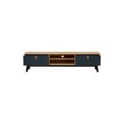 CASTOR Entertainment TV Unit 180cm - Natural, Navy Blue & Black gallery detail image