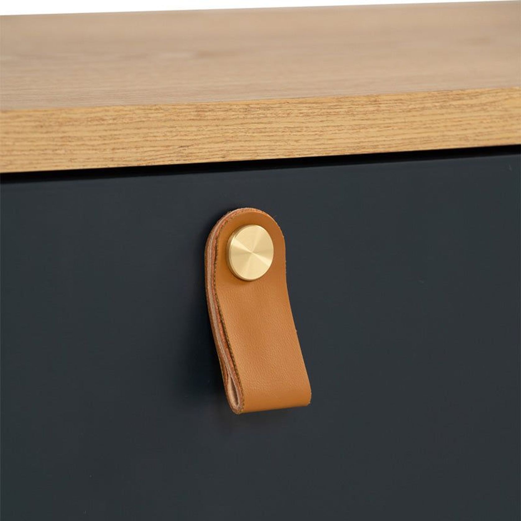 CASTOR Entertainment TV Unit 180cm - Natural, Navy Blue & Black gallery detail image