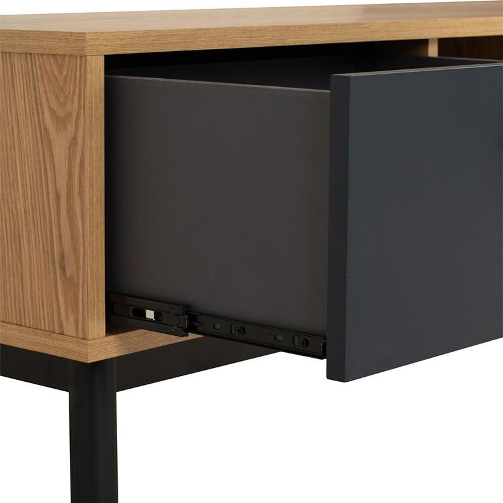 CASTOR Entertainment TV Unit 180cm - Natural, Navy Blue & Black gallery detail image