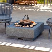 Mgo Square Fire Pit with BBQ Grill Rack, Spark Guard gallery detail image