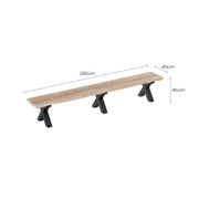 Fortico Teak X-leg Bench Seat 280cm gallery detail image