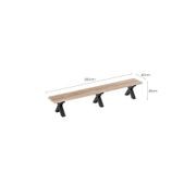 Fortico Teak X-leg Bench Seat 280cm gallery detail image