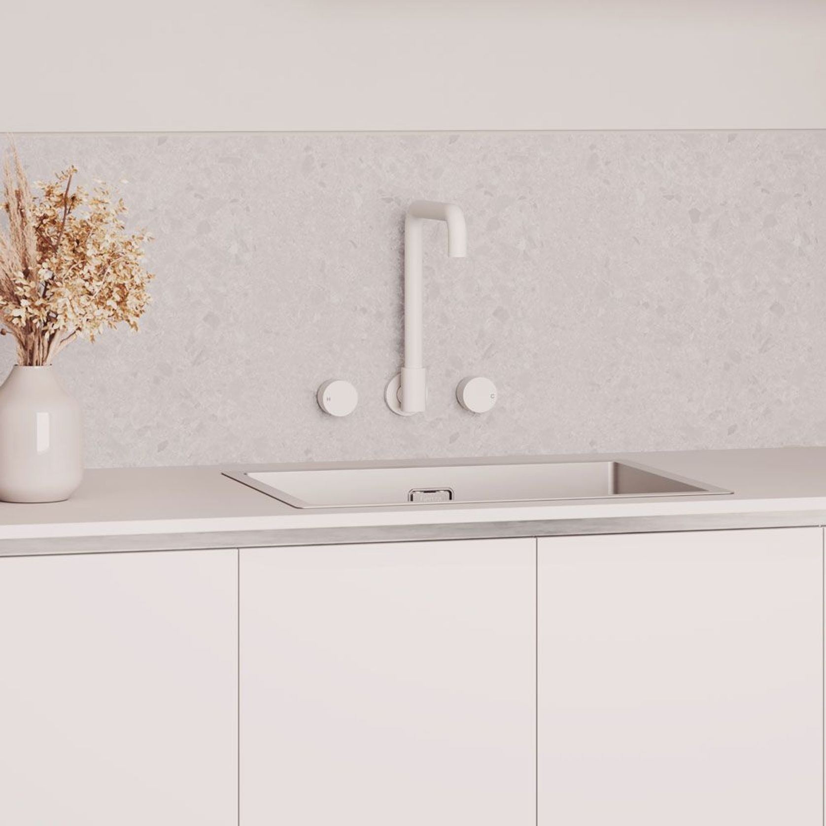 Kaya Squareline Wall Set, Round Taps gallery detail image