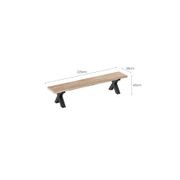 Fortico Teak X-leg Bench Seat 220cm gallery detail image