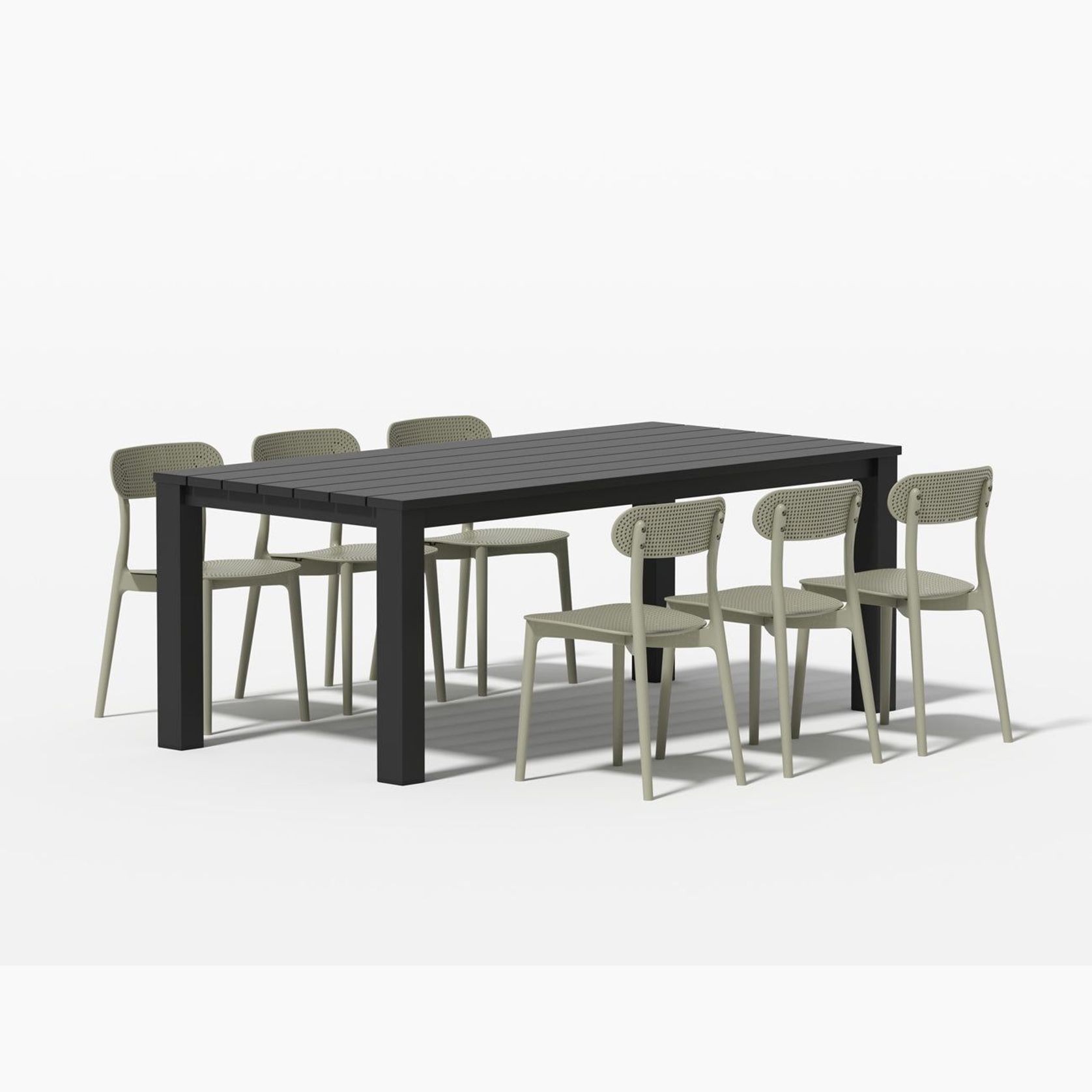 Ficus Table With Abby Chairs 7-Piece Outdoor Dining Set gallery detail image
