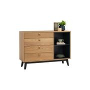 CASTOR Sideboard Buffet 125cm - Natural, Navy Blue & Black gallery detail image