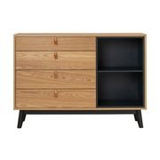 CASTOR Sideboard Buffet 125cm - Natural, Navy Blue & Black gallery detail image