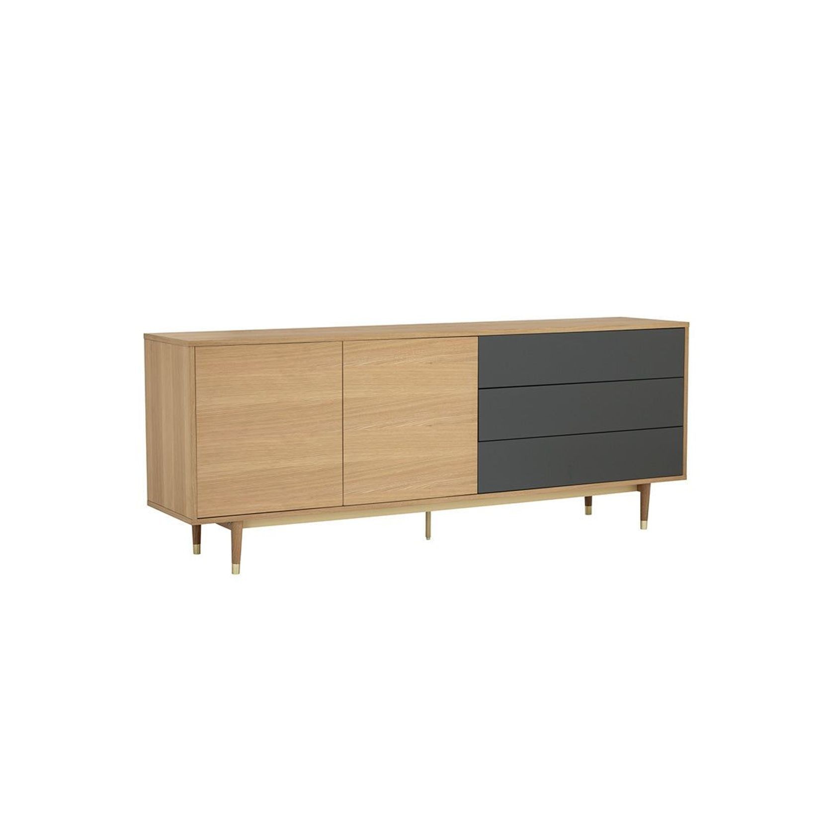 HOUSTON 200cm Sideboard Buffet - Oak & Grey gallery detail image