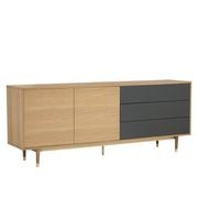 HOUSTON 200cm Sideboard Buffet - Oak & Grey gallery detail image