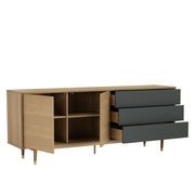 HOUSTON 200cm Sideboard Buffet - Oak & Grey gallery detail image
