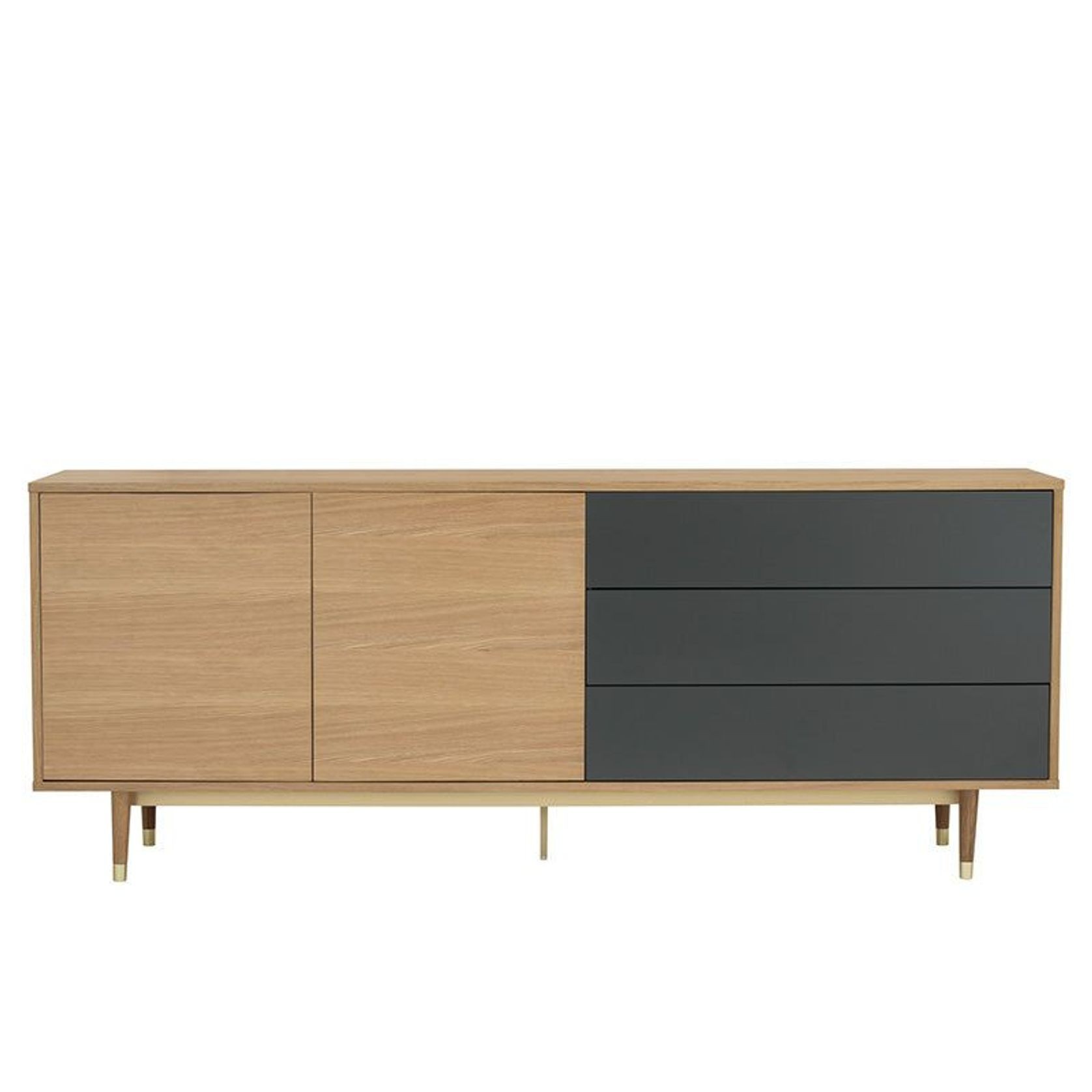 HOUSTON 200cm Sideboard Buffet - Oak & Grey gallery detail image
