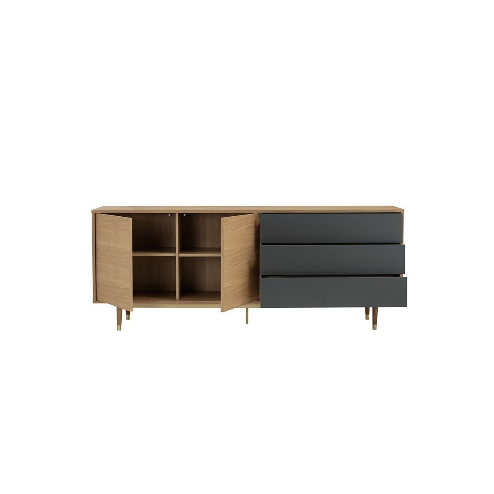 HOUSTON 200cm Sideboard Buffet - Oak & Grey gallery detail image