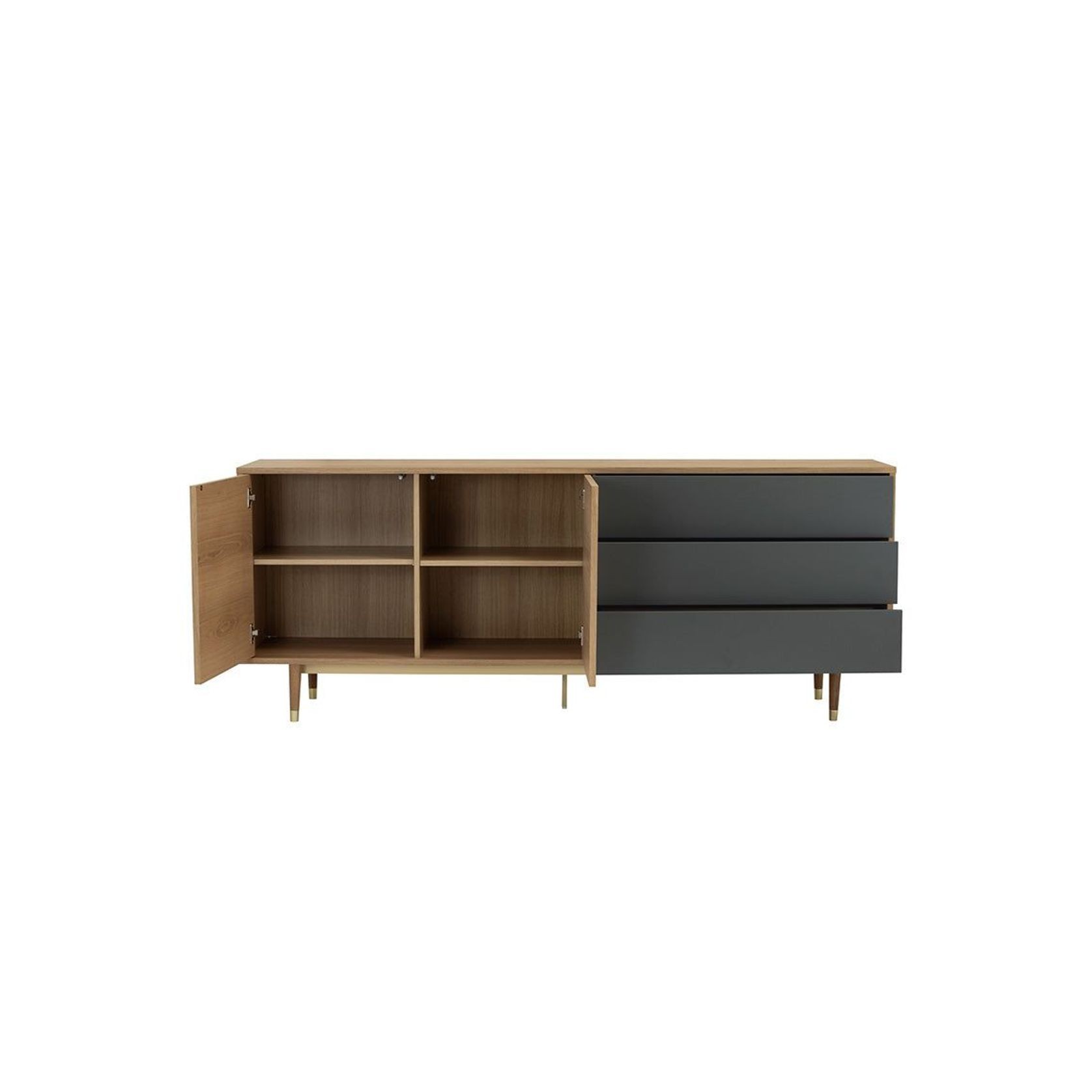 HOUSTON 200cm Sideboard Buffet - Oak & Grey gallery detail image