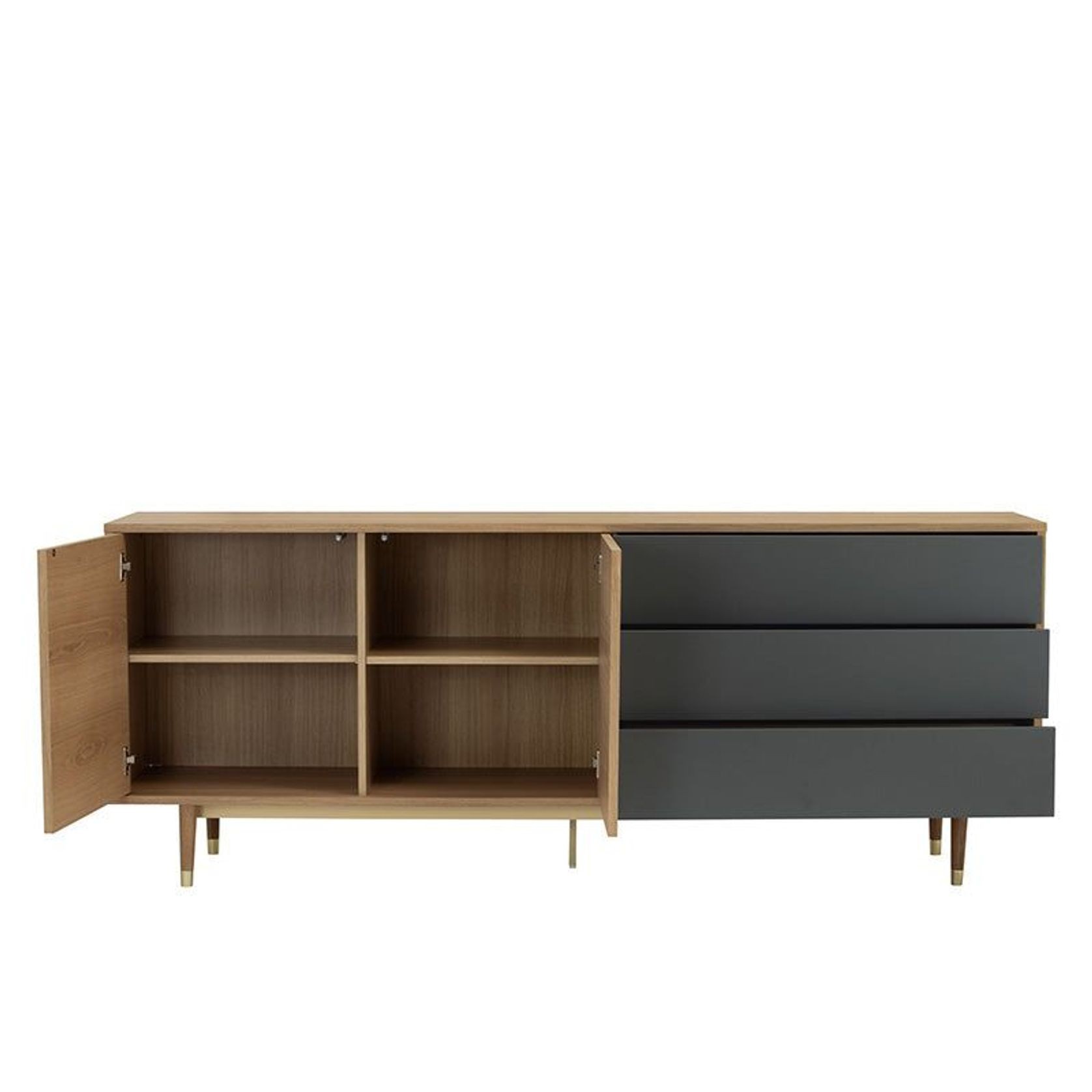 HOUSTON 200cm Sideboard Buffet - Oak & Grey gallery detail image