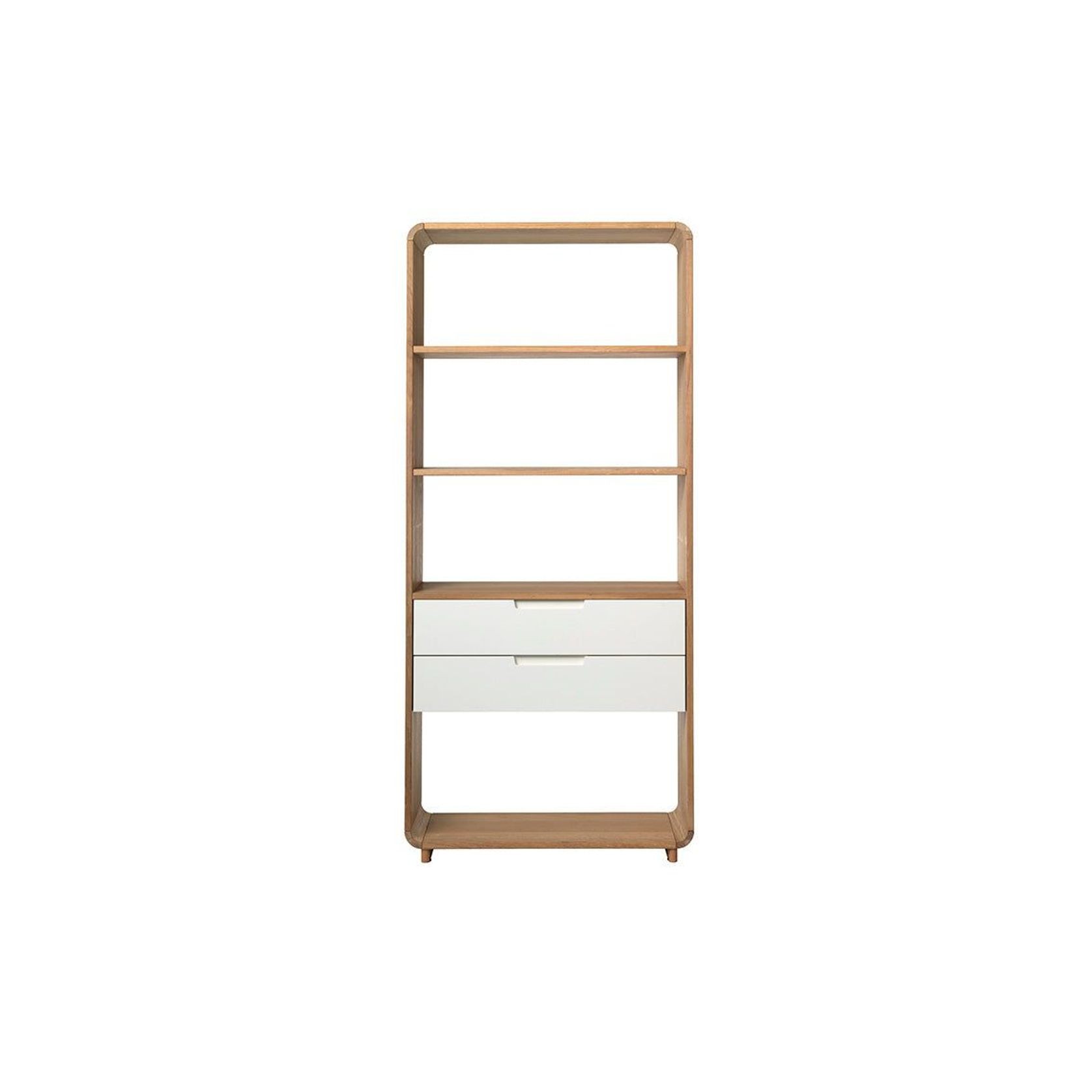 SIENNA Display Unit Bookcase 82cm -  Natural & White gallery detail image