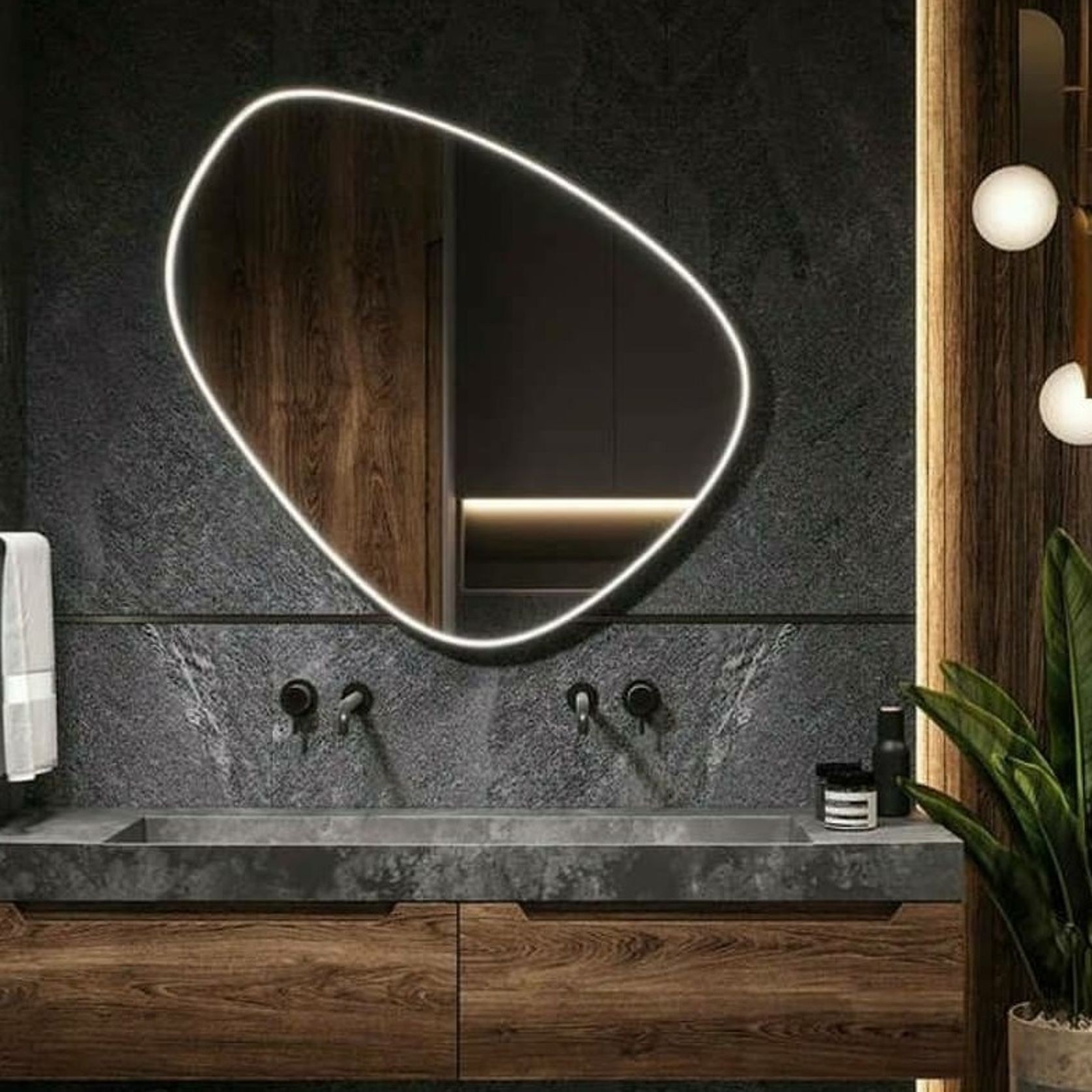 Pebble LED Mirror gallery detail image