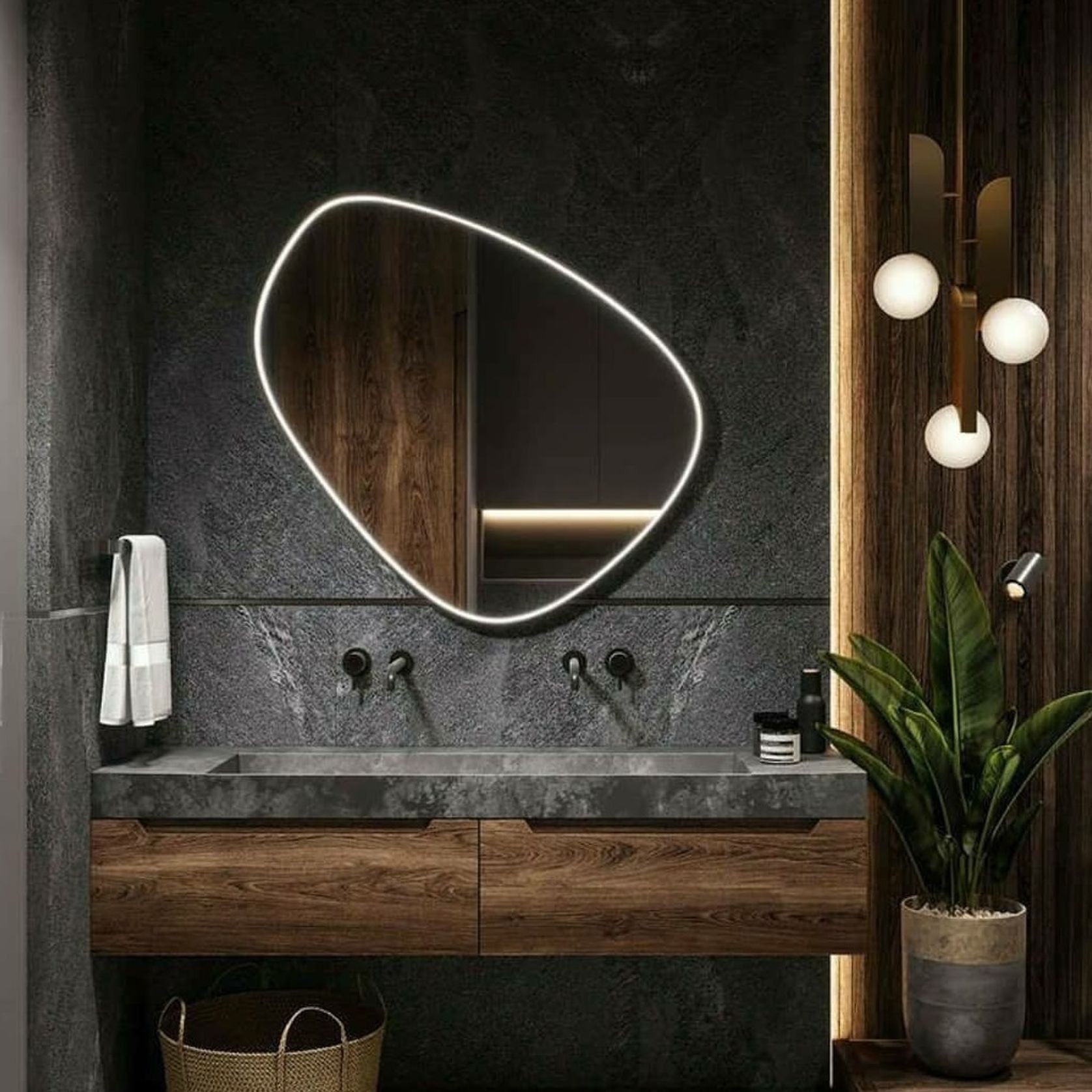 Pebble LED Mirror gallery detail image