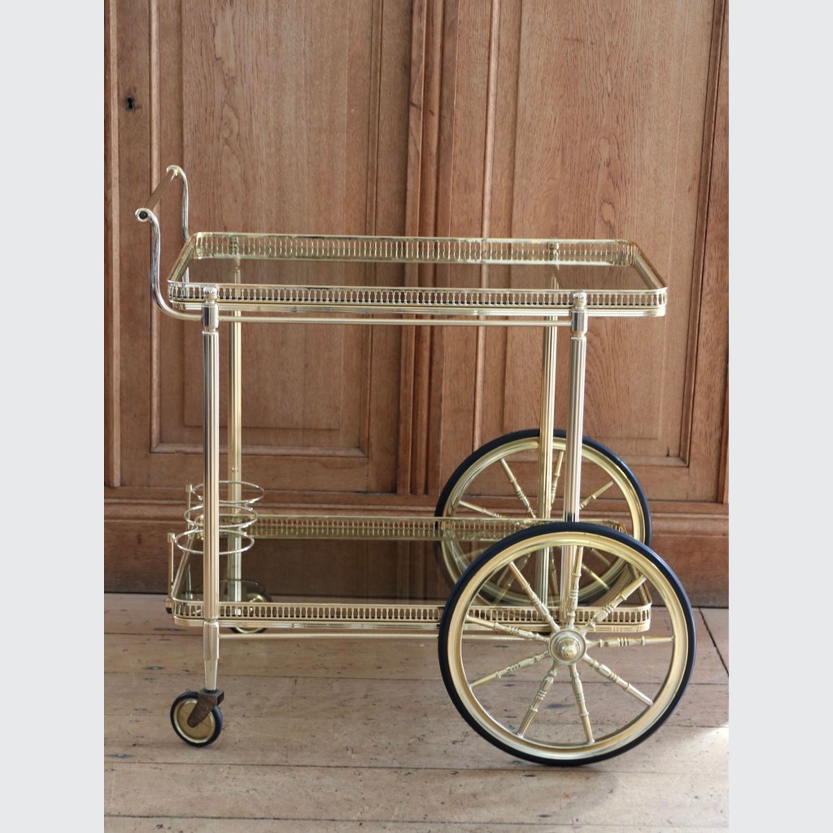 Neo Classical French Brass Drinks Bar Cart ArchiPro NZ