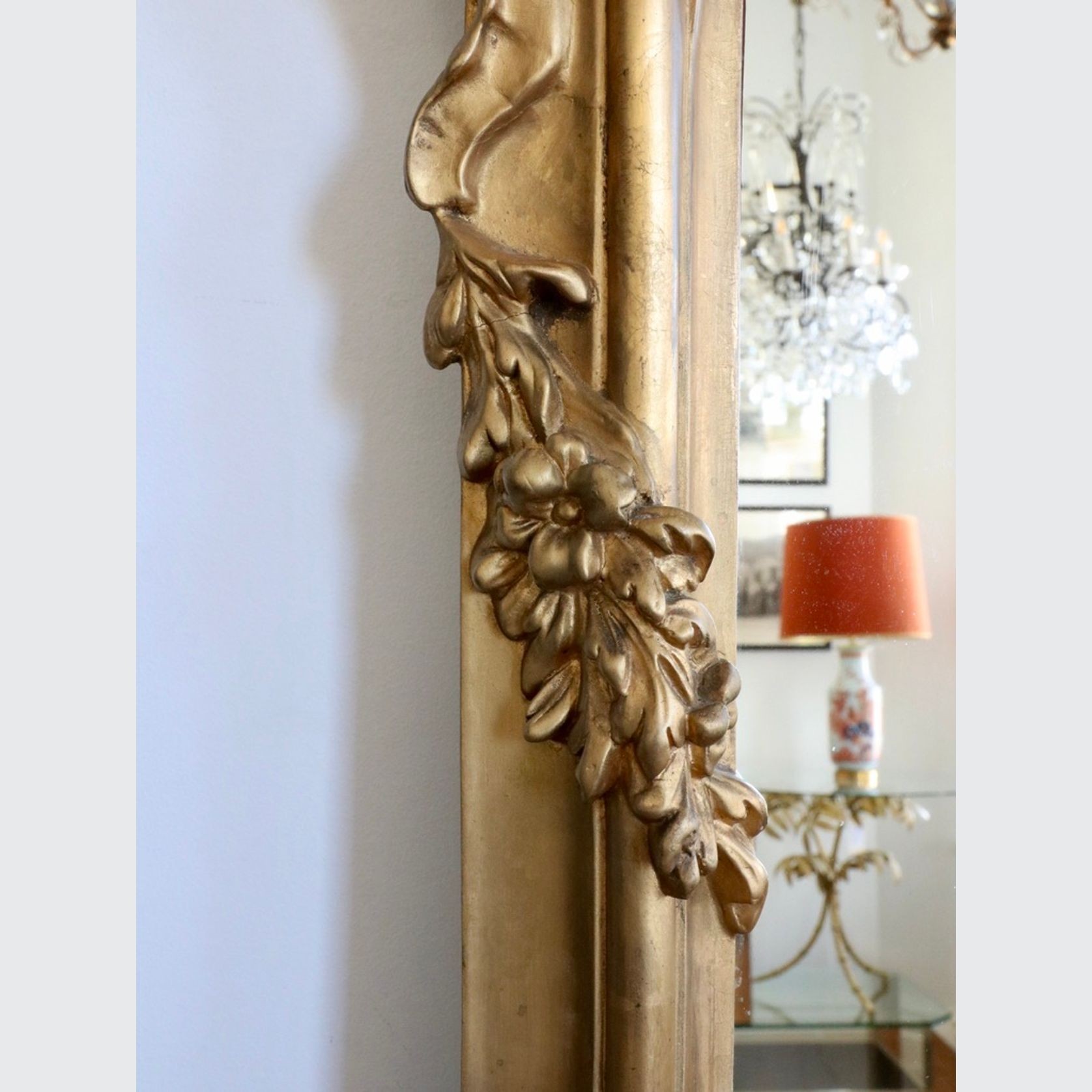 Antique Louis Xv Style Water Gilded Mirror 1840 – 1860 gallery detail image