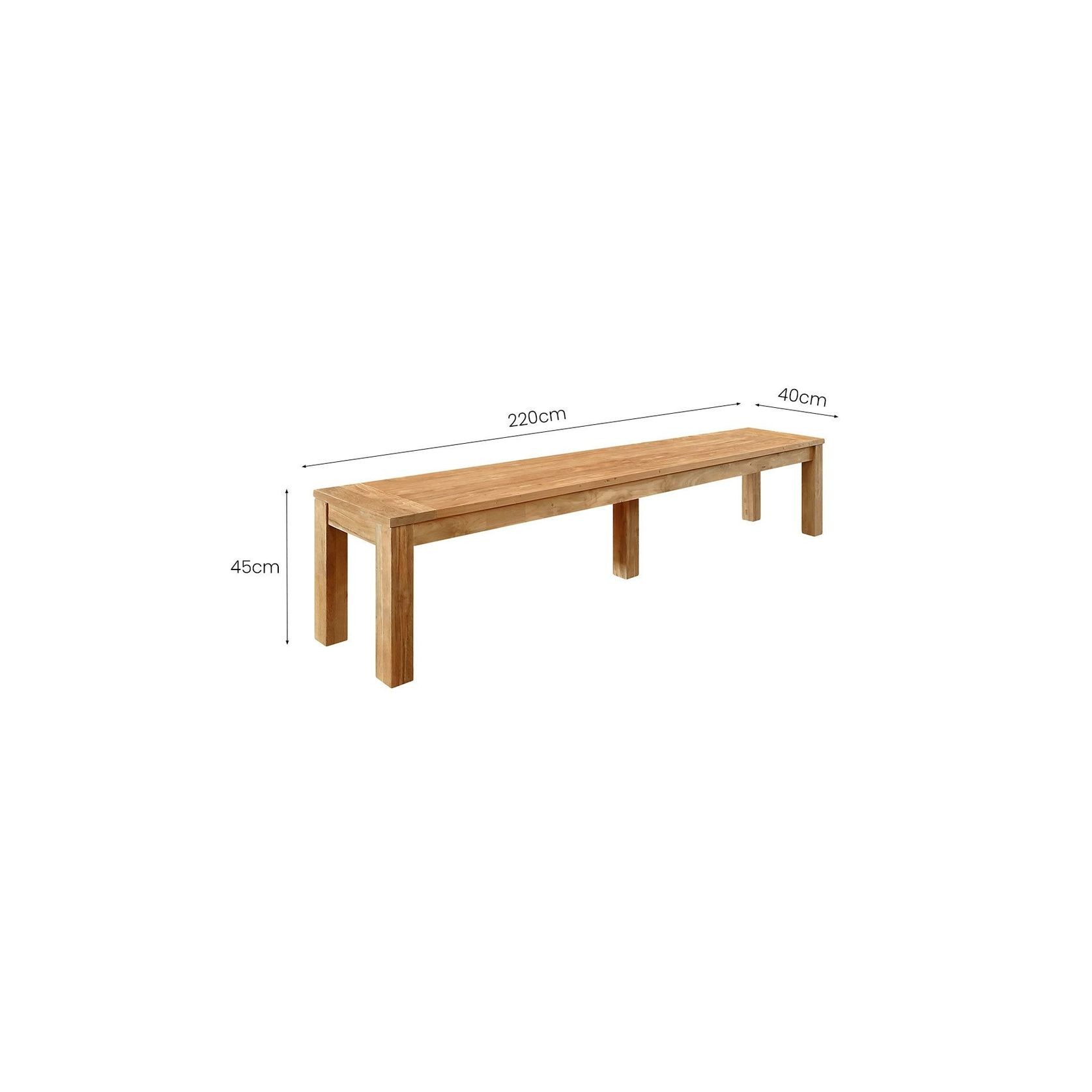Ankola Teak Outdoor Bench 220cm gallery detail image
