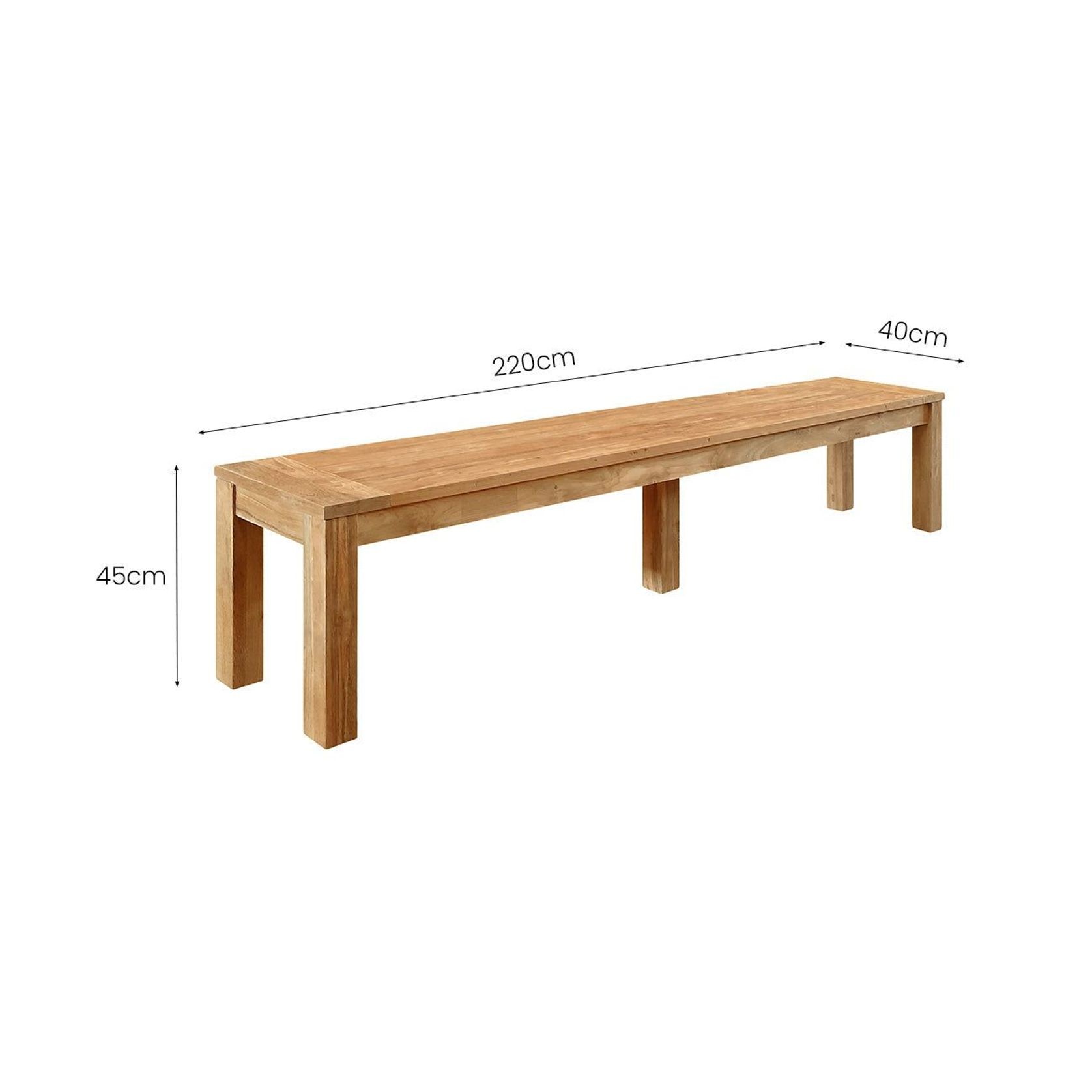 Ankola Teak Outdoor Bench 220cm gallery detail image