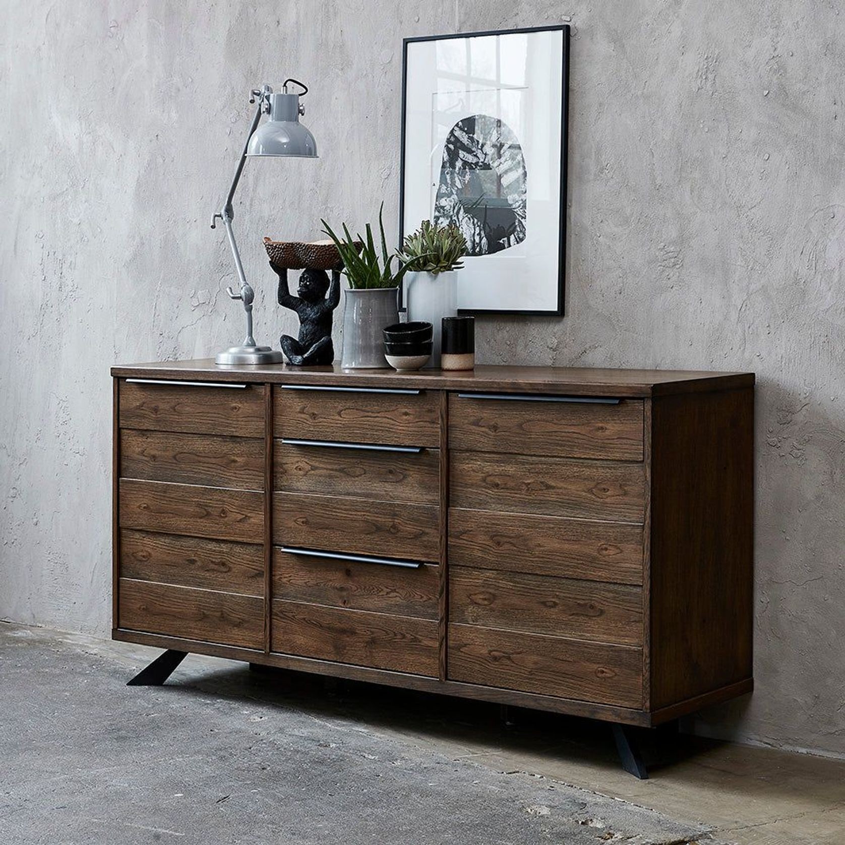 ARNO Sideboard Buffet170cm - Brown & Black gallery detail image