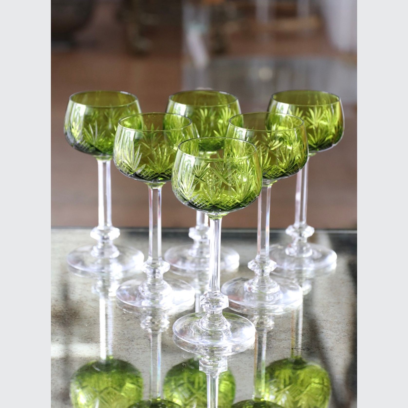 Set of Val St Lambert 'Anvers' Hock Wine Glasses gallery detail image