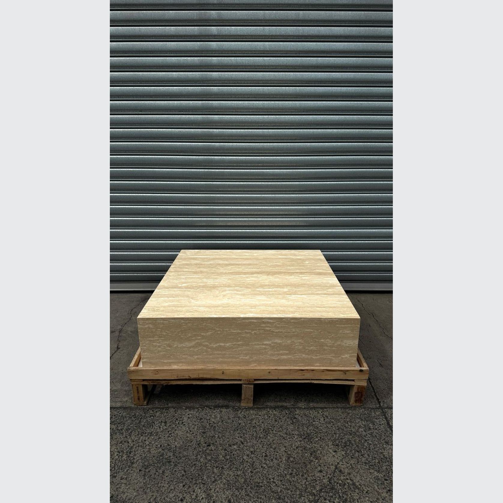 Square Coffee Table - Veincut Travertine | Natural Stone Co. gallery detail image