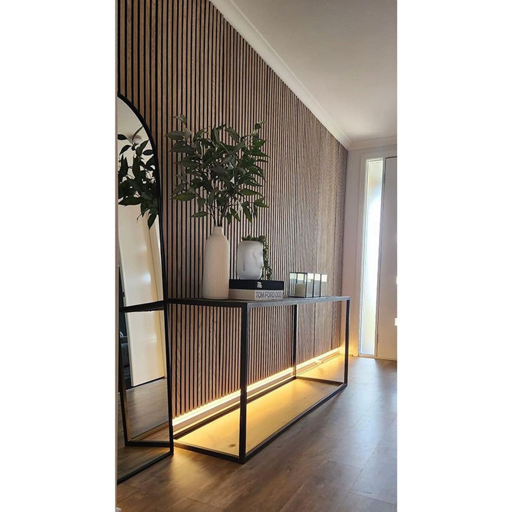 WOODFLEX Flexible Acoustic Wood Slat Wall Panel, Walnut Veneer - 2700mm x 600mm gallery detail image