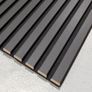 WOODFLEX Flexible Acoustic Wood Slat Wall Panel - Black Coated - 3000mm x 600mm gallery detail image