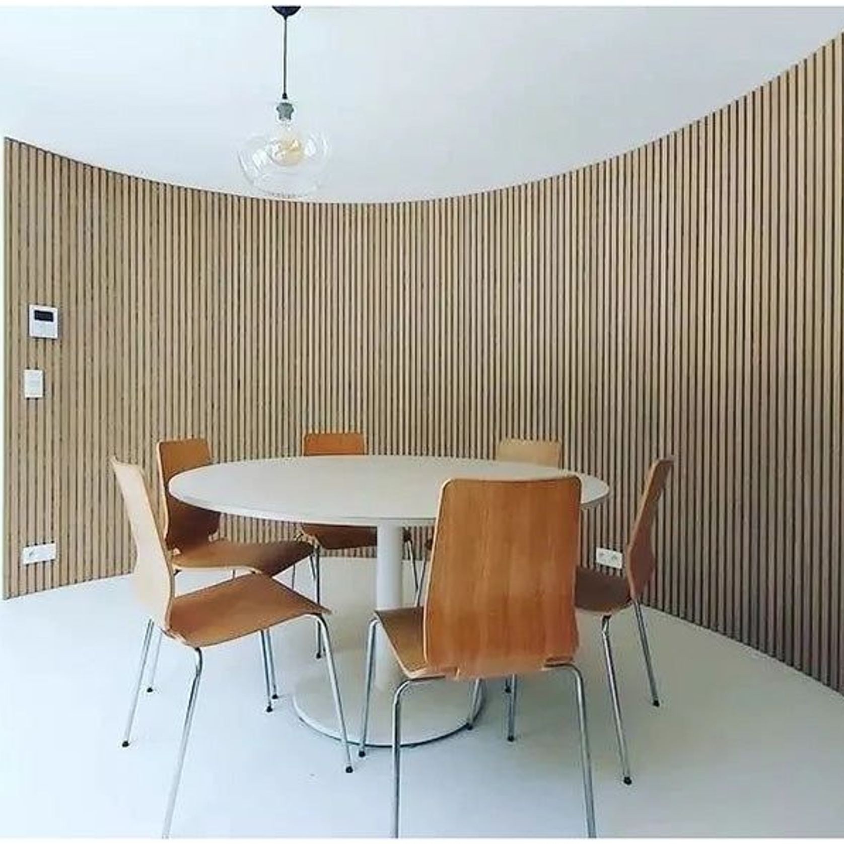 WOODFLEX Flexible Acoustic Wood Slat Wall Panel, Oak Veneer - 2700mm x 600mm gallery detail image