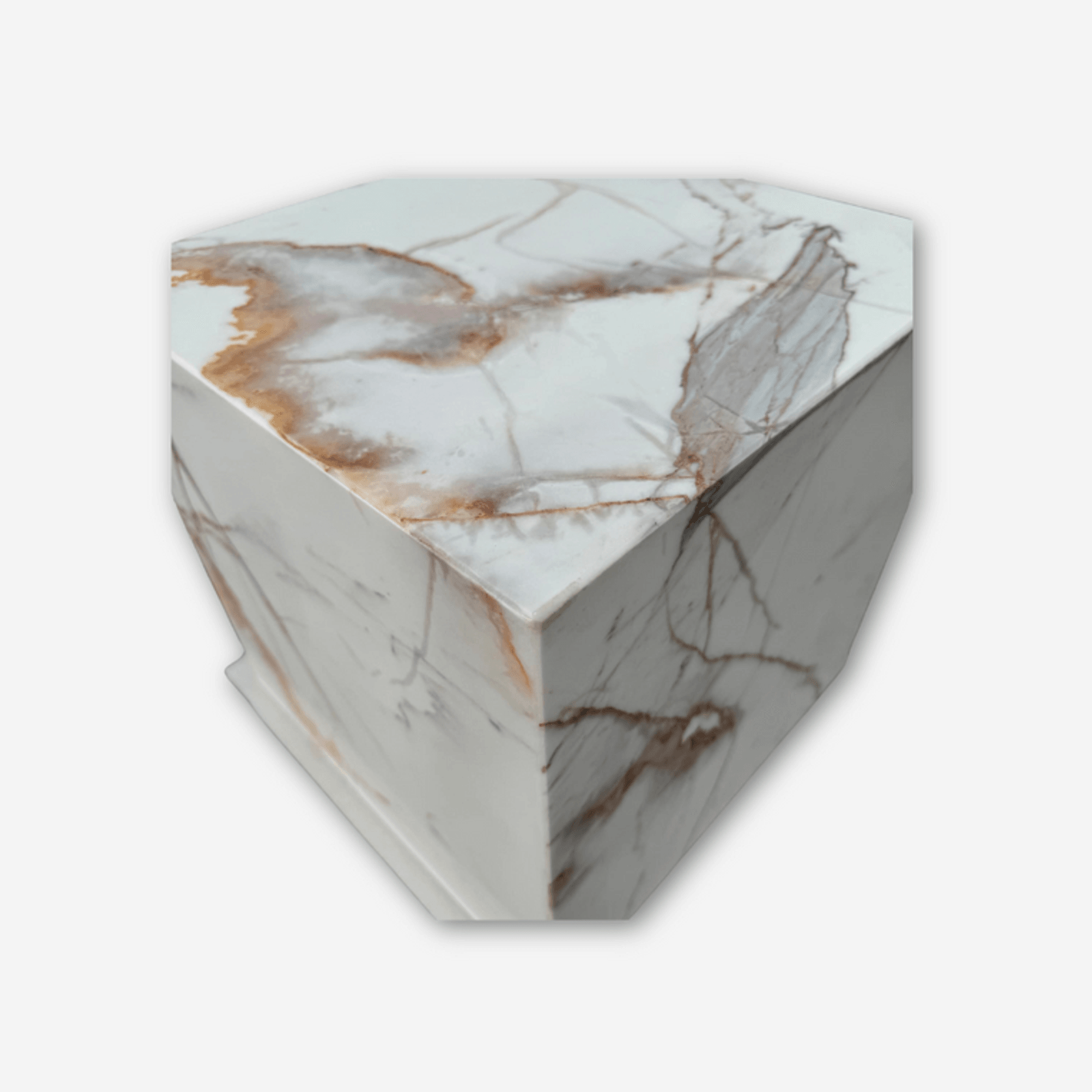 Cube Side Table - Gold Calacatta Marble | Natural Stone Co. gallery detail image