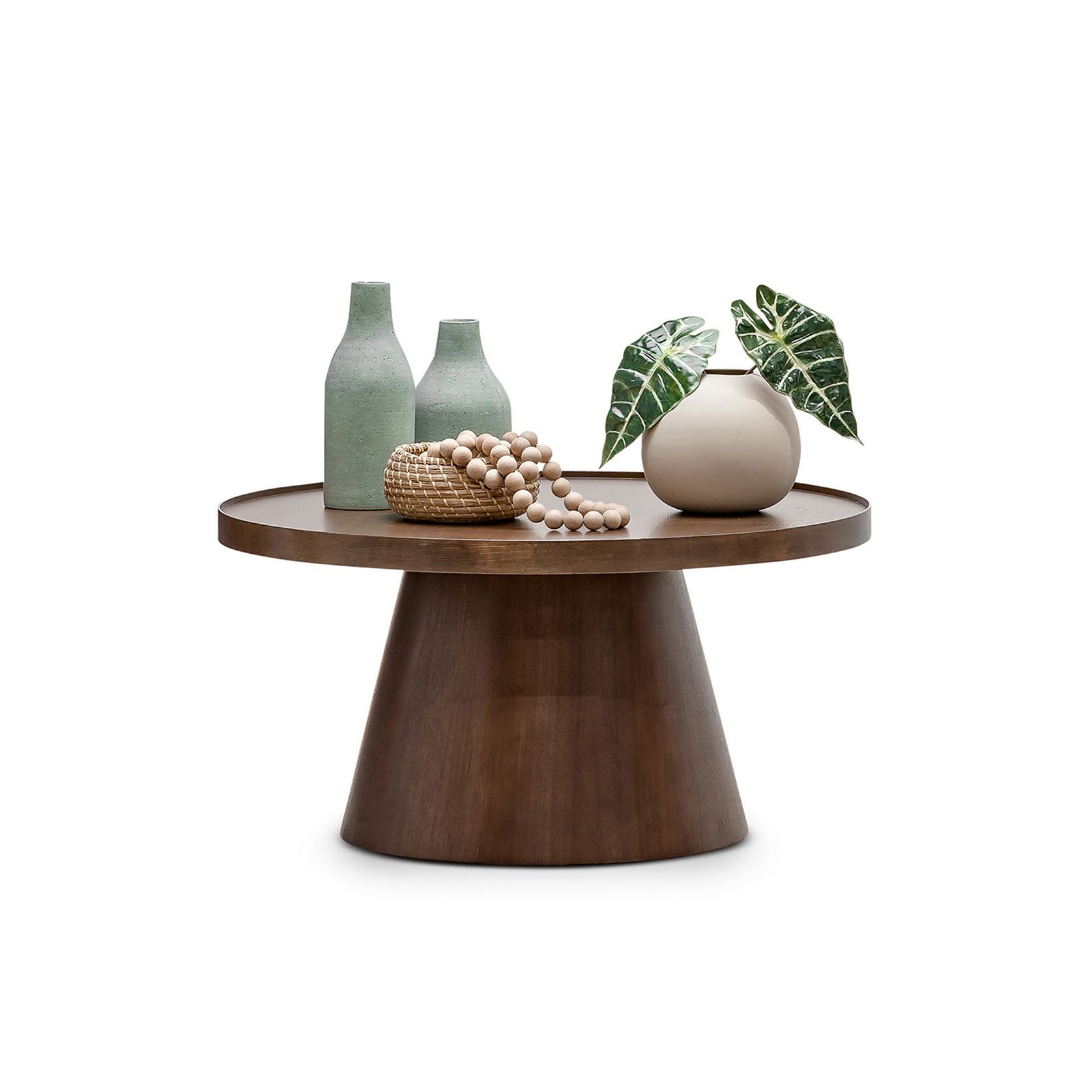 Adan Round Tray Coffee Table | Walnut gallery detail image