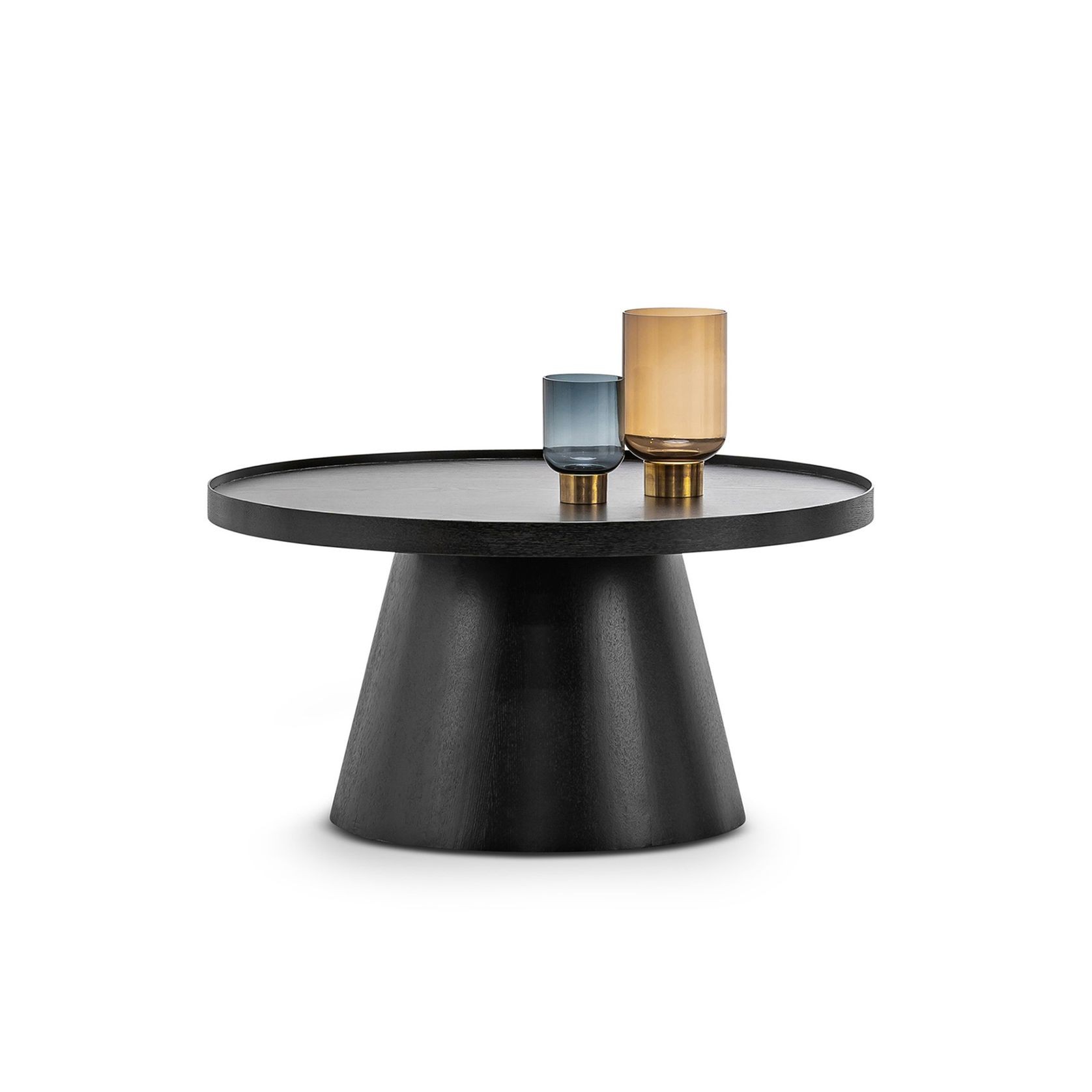 Adan Round Tray Coffee Table | Black Oak gallery detail image