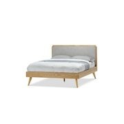 Stella Queen Bed Frame | Light Grey & Natural Oak gallery detail image