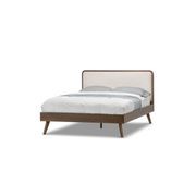 Stella Queen Bed Frame | Light Beige & Walnut gallery detail image
