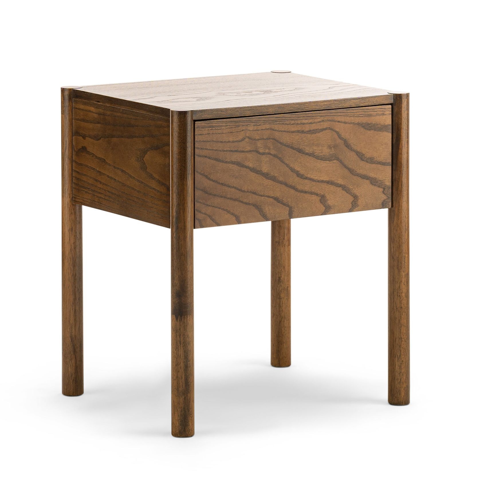 Zyler 1 Drawer Bedside Table | Dark Ash gallery detail image