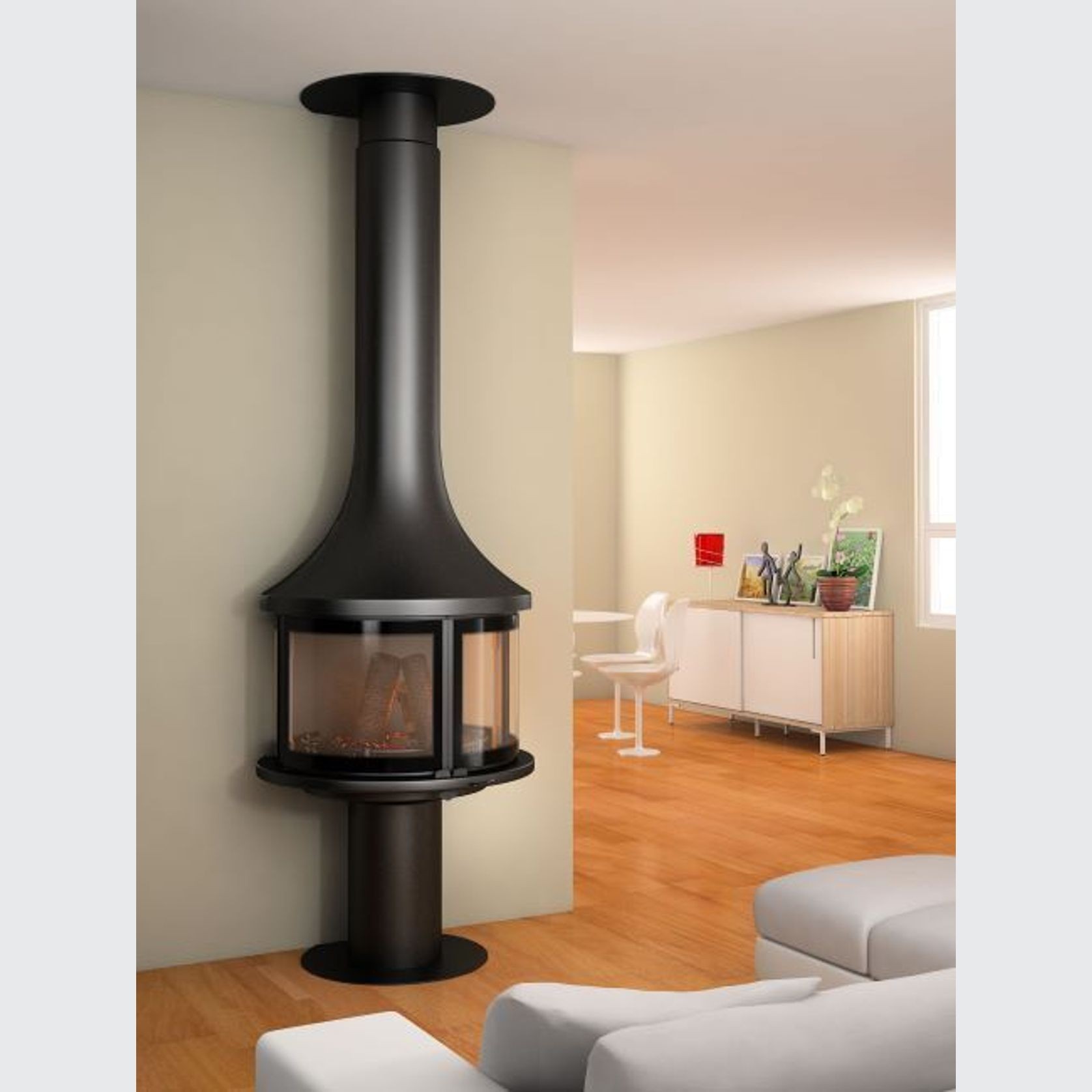Lea Wall Mounted | Wood Fireplace gallery detail image