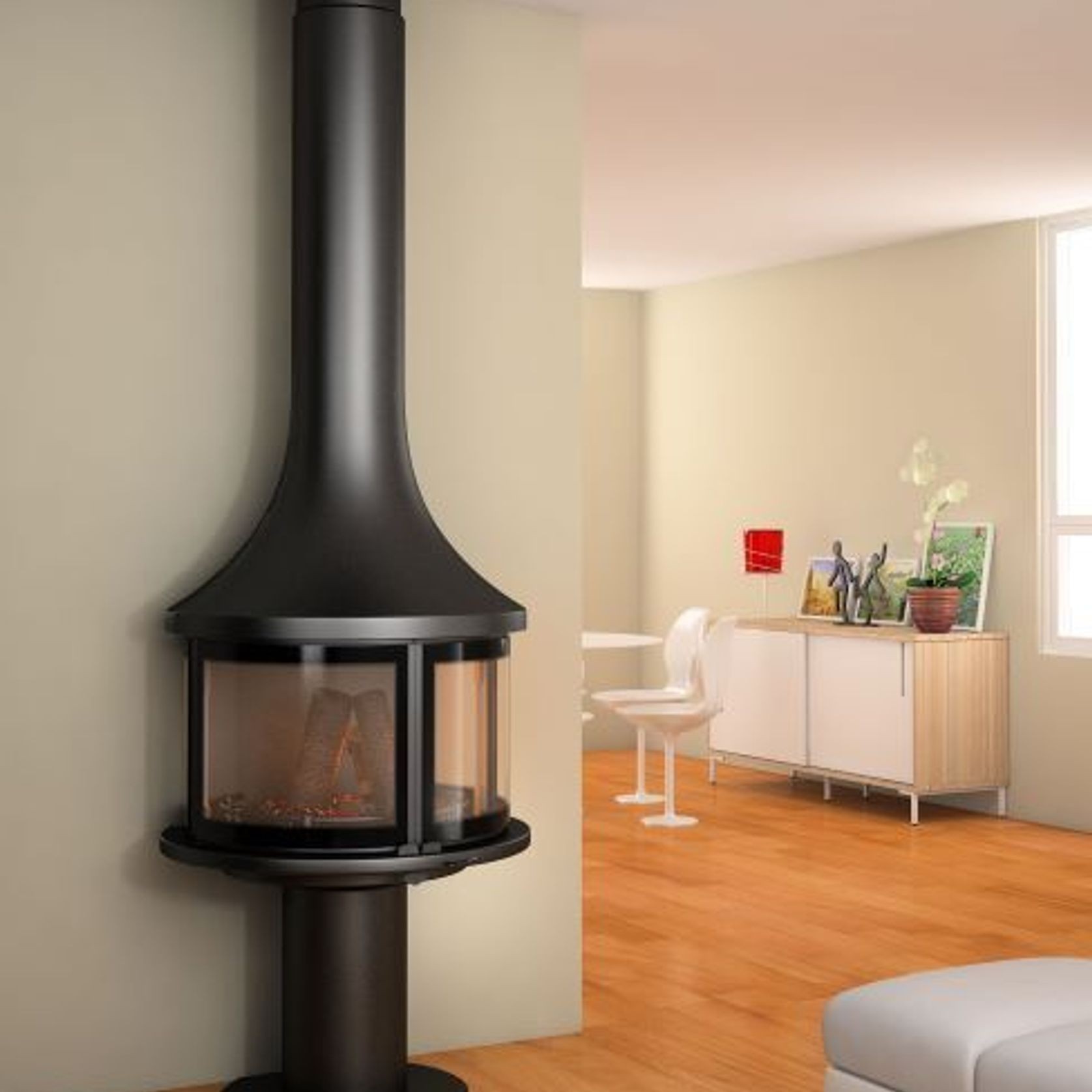 Lea Wall Mounted | Wood Fireplace gallery detail image