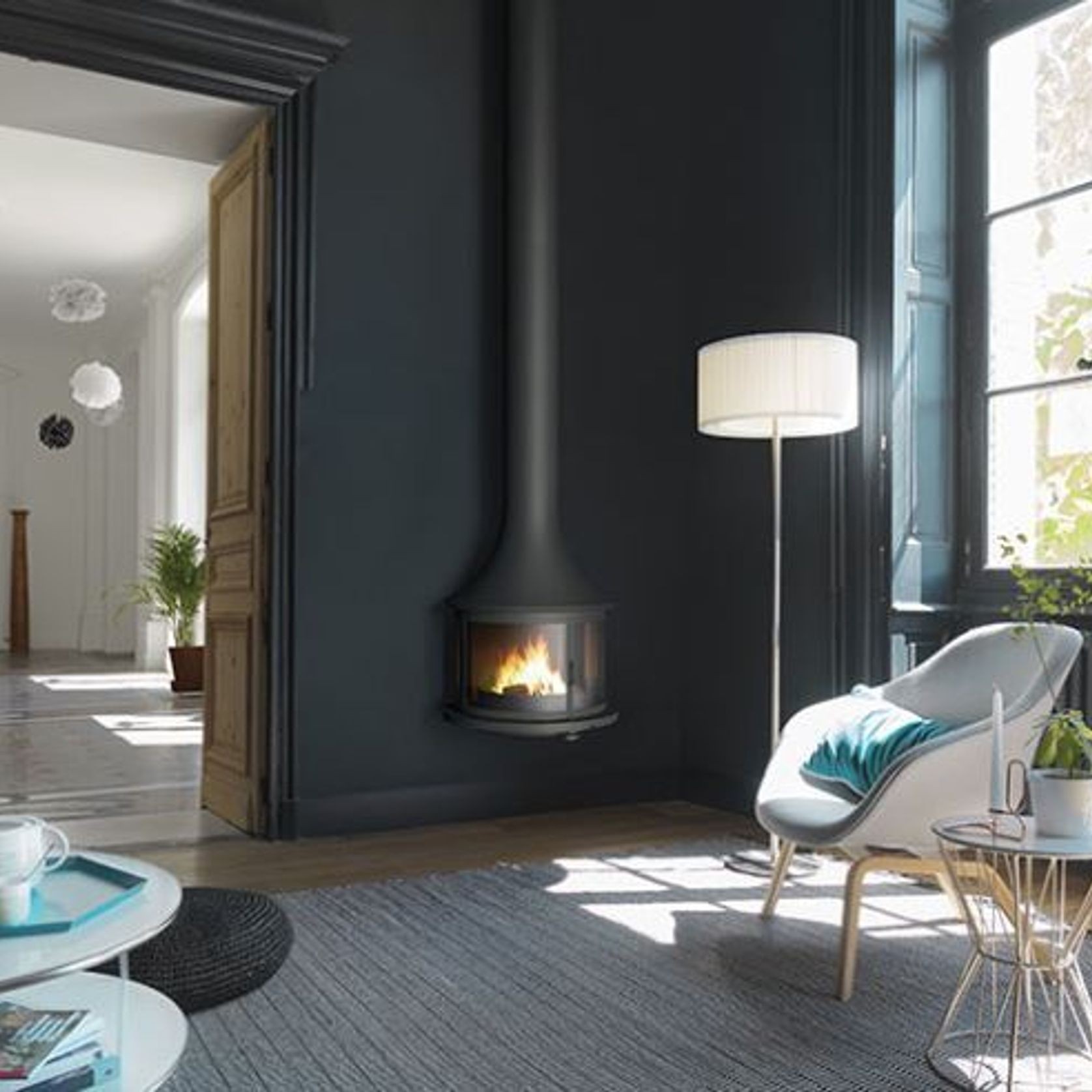 Lea Wall Mounted | Wood Fireplace gallery detail image