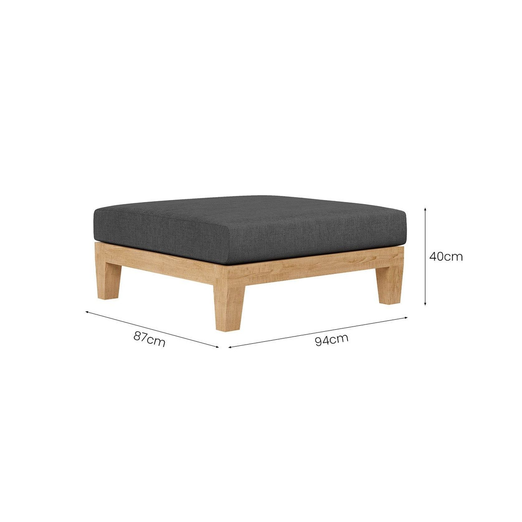 Newport Teak Outdoor Sofa With Ottoman- 4 Seat gallery detail image