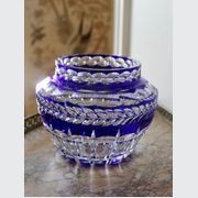 Val St Lambert Cobalt Blue Crystal Pique Fleur gallery detail image