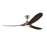 Milano Ceiling Fan Full Moon Brushed Steel Walnut gallery detail image